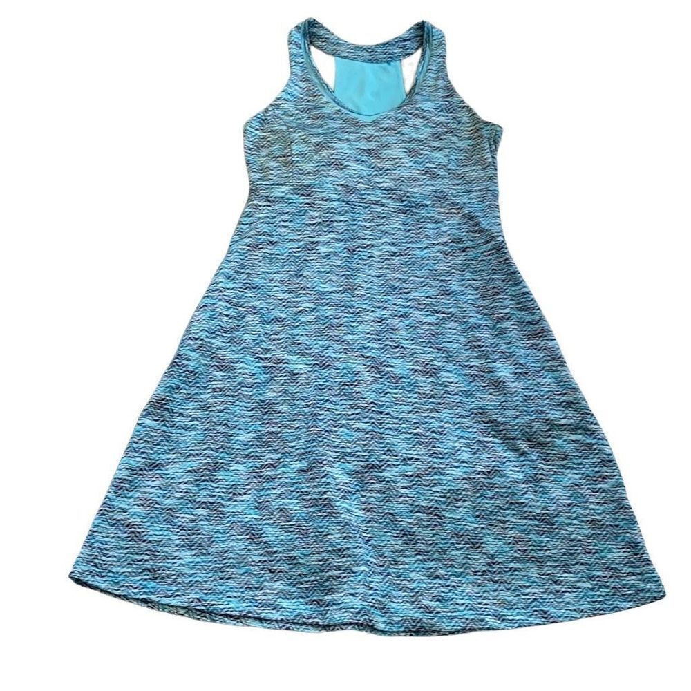 MPG NWOT Sporty Tennis/ Travel Dress Blue Multi Chevron Print Size Small 4-6